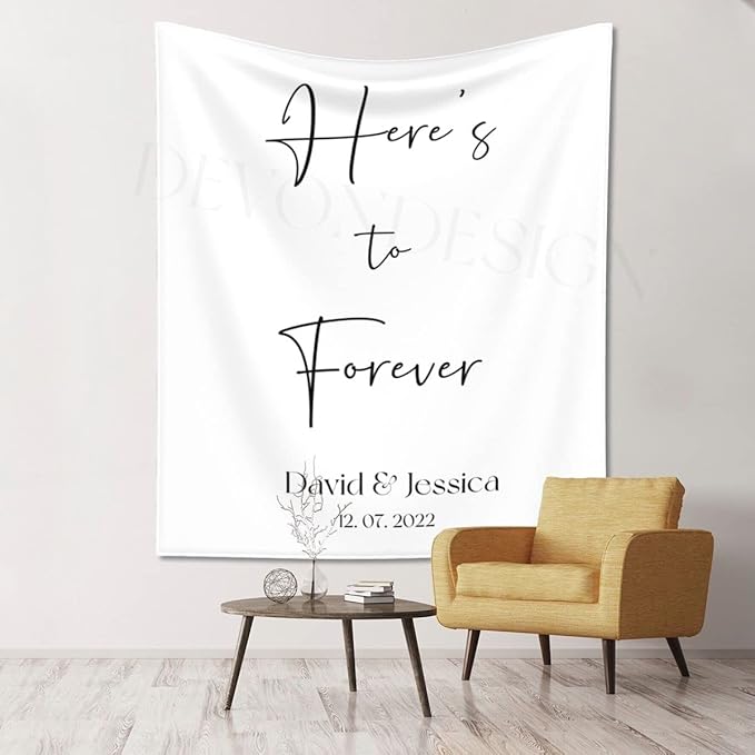 Here's to Forever Rustic Backdrop, Custom Tapestry - Image 5