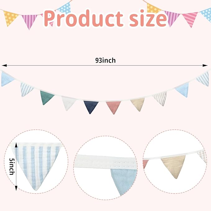 Oudain 15.5 ft Pennant Banner Flags, Each 7.75 ft - Image 2