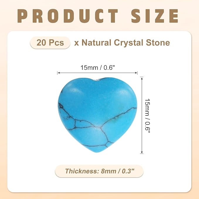 PATIKIL 20 Pcs Natural Heart Shaped Crystal Stone, 0.6 Inch Mini Polished Love - Image 2