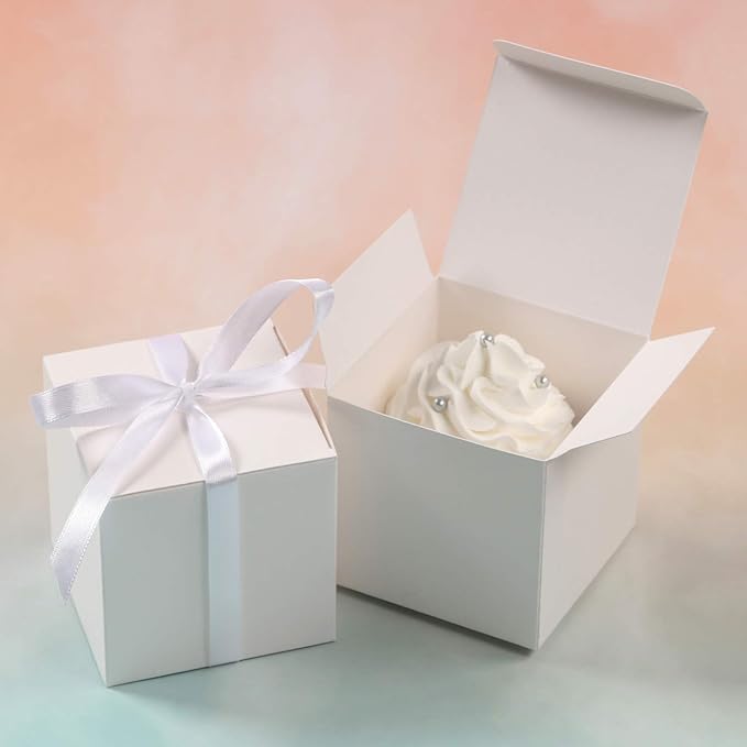 COTOPHER 100pcs Wedding Favor Boxes, Paper Gift Boxes 3x3x3 Inches Small Gift - Image 4