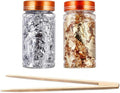 Gold Flakes for Resin, 2 Bottles 10g Imitation Golden Foil Gilding Flake by Lwuey