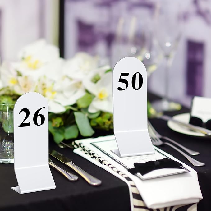 Remerry 50 Pcs Table Numbers 1-50 Acrylic Double Sided Number Cards Acrylic - Image 7