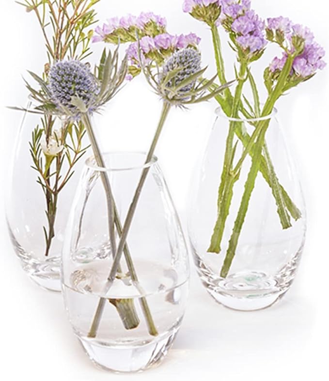 CHIVE ‘George’ Glass Bottle Flower Vases — Set of 6 — Small, Elegant Clear - Image 2