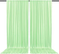 2 Panels Light Green Backdrop Curtain, 10 x 7 Feet Background Curtains by Zankubom