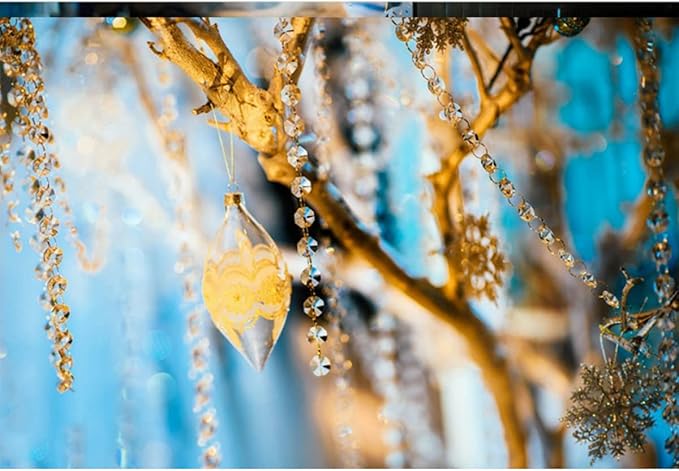 Crystal Clear Acrylic Bead Garland Chandelier Hanging Wedding Decoration 33 FT - Image 4