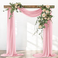 Dusty Rose Elegant Arch Draping Fabric 2 Panels Outdoor 29" × 20Ft Sheer by Santaben