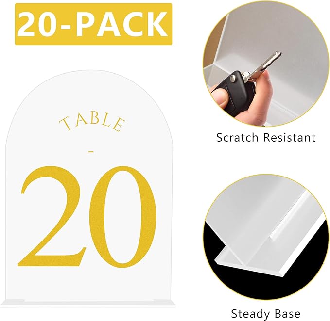 JOYIT Frosted Arch Wedding Table Numbers 1-20 - Image 3