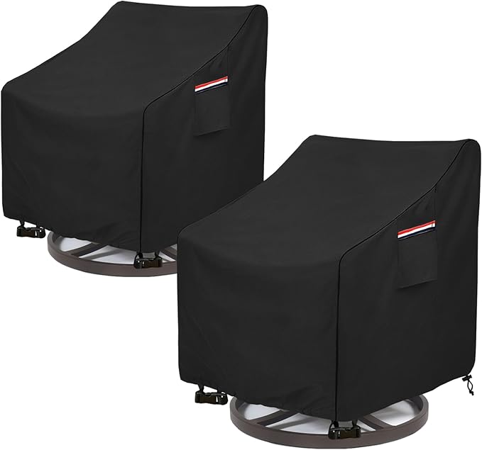 Okcool Outdoor Swivel Chair Cover 2 Pack, Outdoor Furniture Patio Chair Covers by Okcool
