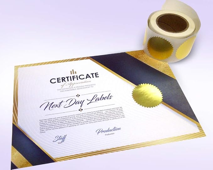 NextDayLabels Gold Seals for Certificates, Packaging and Envelopes - Image 2