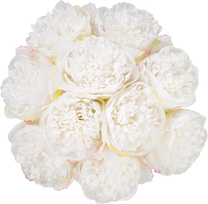 U'Artlines 20 Heads Artificial Peony Silk Flower Leaf Home Office Wedding Party by UArtlines