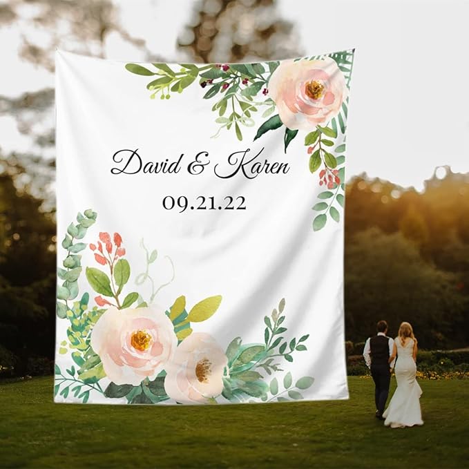 Wedding Backdrop for Reception, Custom Tapestry by DEVONDESIGN