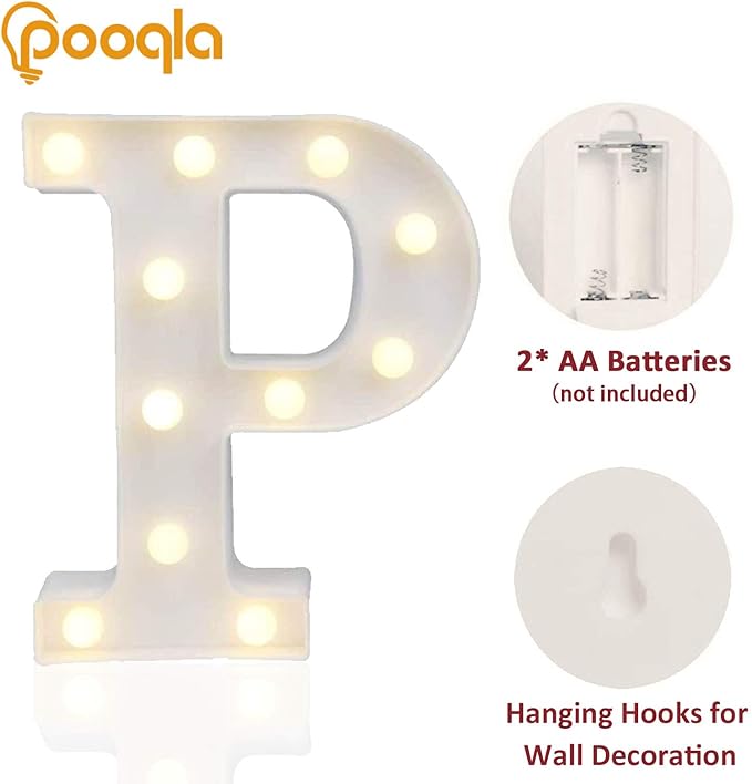 Pooqla LED Marquee Letter Lights Sign, Light Up Alphabet Letter - Image 2