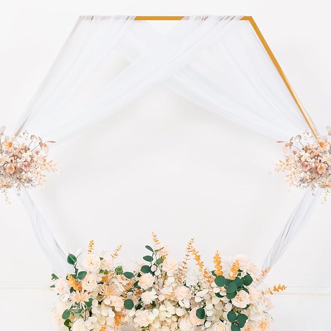 MLMC White Sheer Wedding Arch Draping Fabric 1 Panel 29" x 20 FT Extra Long - Image 7