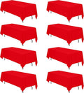 BRILLMAX 8 Pack Red Tablecloths 70 x 120 Inch by BRILLMAX