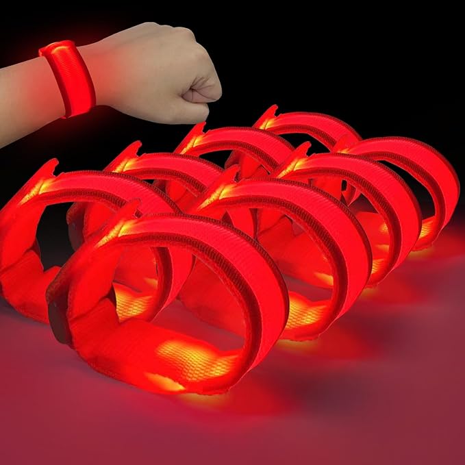 M.best 8pcs LED Light Up Bracelets Glow Flashing Wristbands Glow in The Dark by Mbest