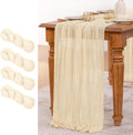 MLMW 4 Pack Beige Table Runner Cheesecloth Boho Gauze Rustic Cheese Cloth Table by MLMW