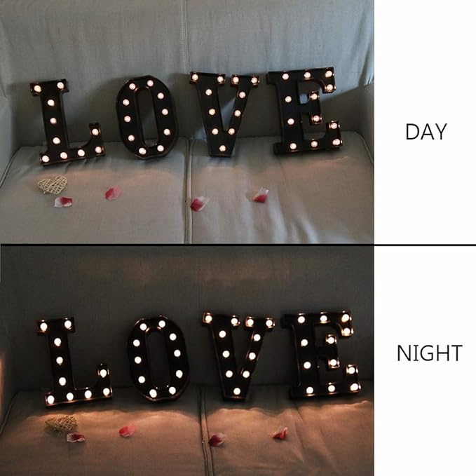 OYCBUZO Light Up Black Alphabet Marquee Letters Sign LED Marquee Number Lights - Image 4