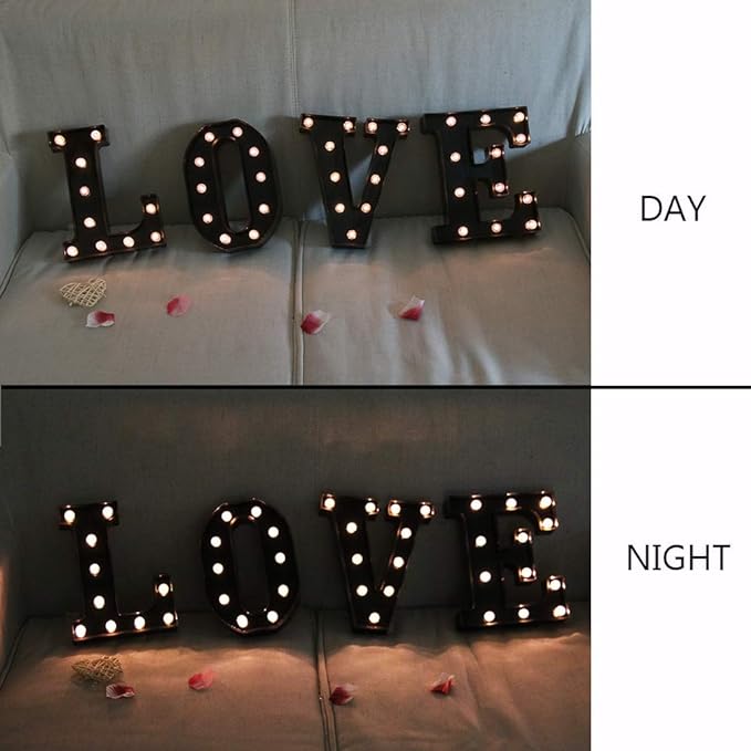 Light Up Black Alphabet Marquee Letters Sign LED Marquee Number Lights Sign - Image 5