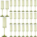 24 Pieces Green Champagne Flutes 6 OZ Straight Sided Wine Glasses Champagne by Unknown