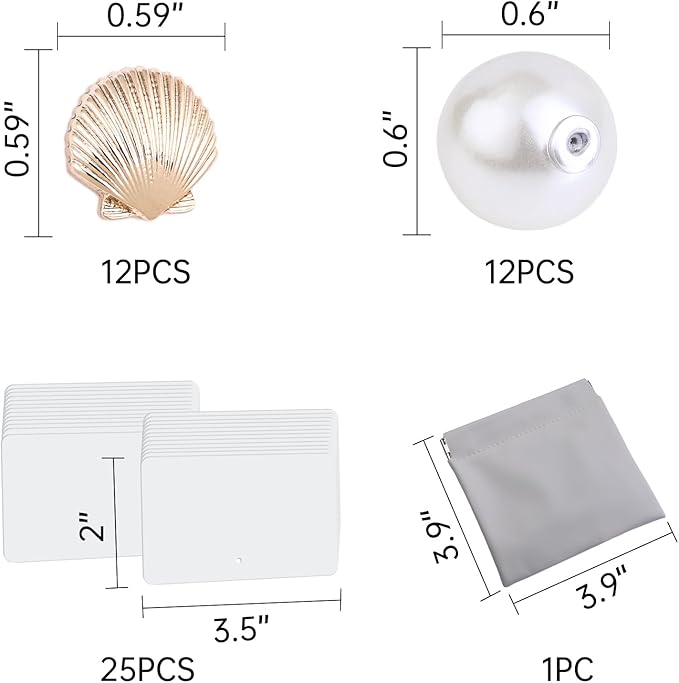 UNIQOOO 12Pcs Decorative Gold Shell Place Card Holders Bulk, Scallop Name Card - Image 3
