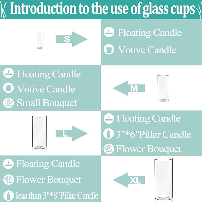 Set of 12 Pcs Glass Cylinder Vases - Image 5