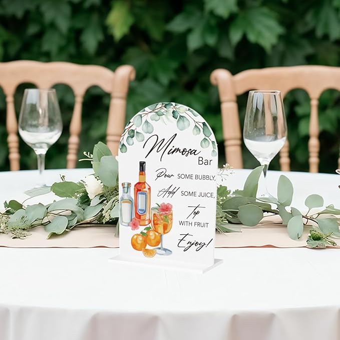 Mimosa Bar Sign for Wedding Acrylic Arch Wedding Bridal Shower Baby Shower - Image 3