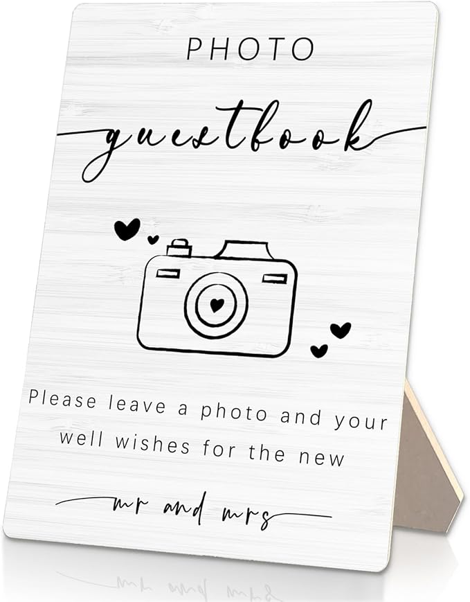 Wooden Photo Guest Book Stand 5x7inch by Unknown