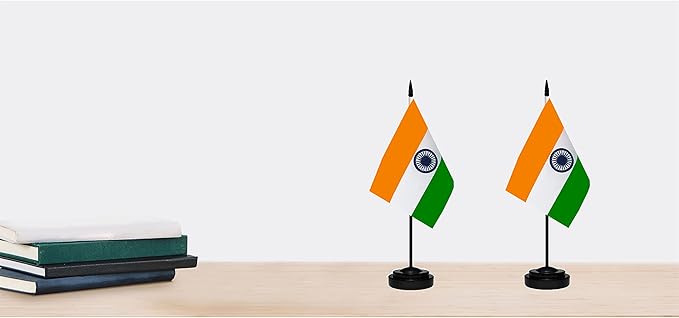 India Indian Deluxe Desk Flag Set Small Mini Miniature India Indian Table - Image 6