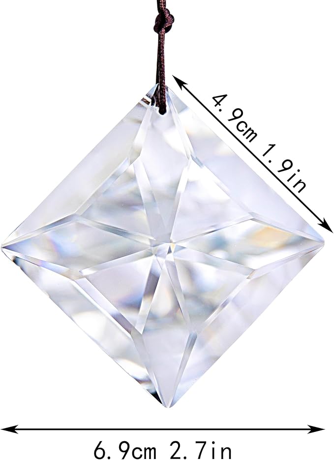 HDCRYSTALGIFTS 2PCS 50mm Clear Crystal Sun Catcher Prisms, Hanging Suncatchers - Image 3