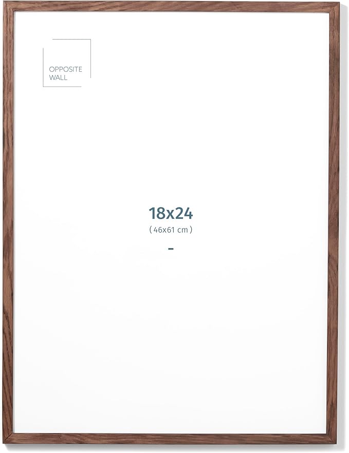 Opposite Wall - 18x24 in - Dark Solid Oak Wood Picture Frame - Lightweight by OppositeWall