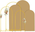 MODFUNS Metal Arch Backdrop Stand and Cover Set 4&5&6ft Khaki Arch Cover Gold by MODFUNS
