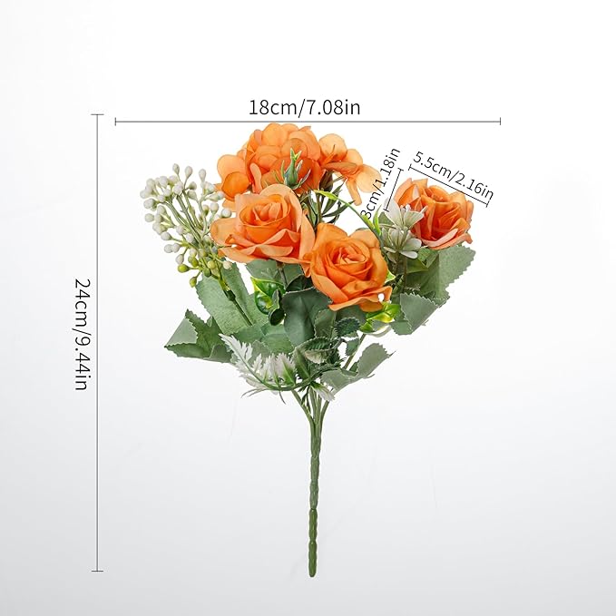 Artificial Flower 5 Branches Artificial Silk Fake Flowers Bouquet Small Roses - Image 2