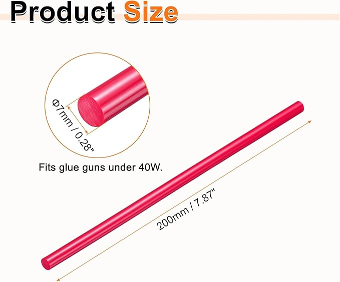 HARFINGTON 10pcs Hot Glue Sticks 0.28" Dia x 7.87" Long EVA Mini Hot Melt - Image 2
