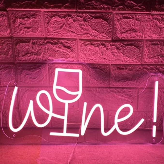 Wine Neon Sign Wine Cup Led Light Wedding Sign Home Party Bar Decor Shop Logo by BELISAMA
