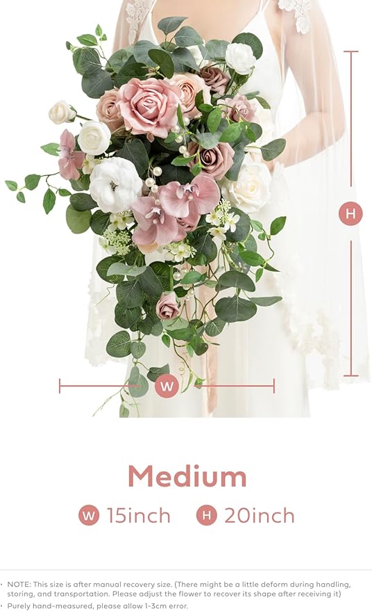 Ling's Moment Pink Bridal Bouquet - Image 5
