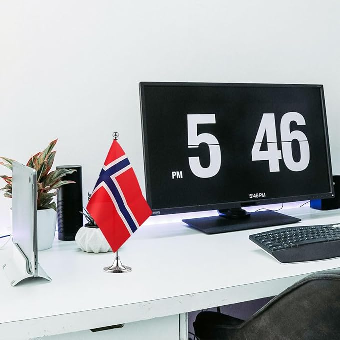 Norway Flag Norwegian Flags, Small Mini Norwegian Desk Flag, Used - Image 5