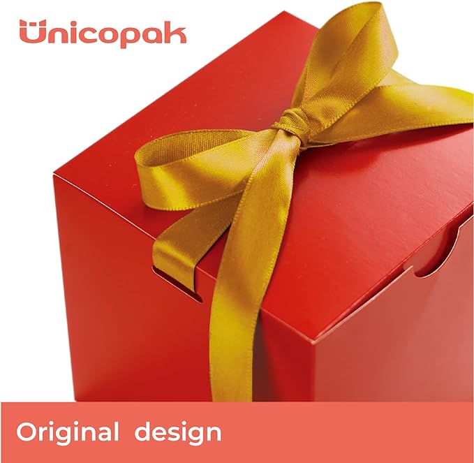 UnicoPak 4x4x4 Christmas Red Gift Boxes 50 Pcs, Holiday Gift Boxes Small Gift - Image 3