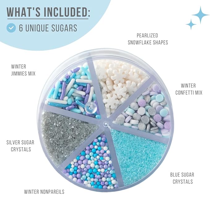 Sweets Indeed Winter Sprinkles – 6.75 oz | Frozen Snowflake Sprinkles - Image 3