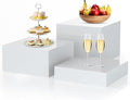 3Pcs White Buffet Risers Acrylic Boxes Display Food Risers by LooksForwardtoSeeingYou