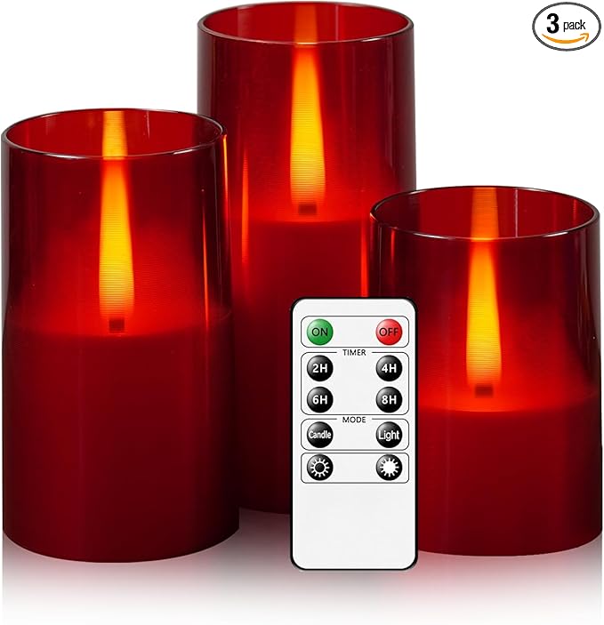 Flameless LED Candles, Upgraded Realistic Flickering Flame Pillar Battery by FlamelessLEDCandles