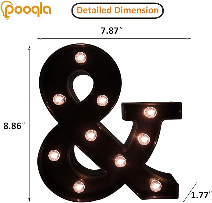 Pooqla LED Illuminated Letter Marquee Ampersand Sign - Image 4