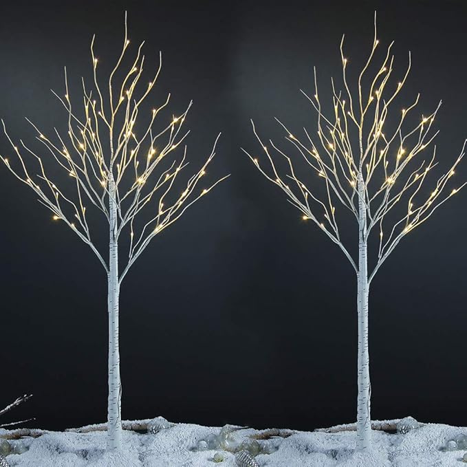 LIGHTSHARE 6 Feet 72L LED Birch Tree Lights, Warm White, - Image 9