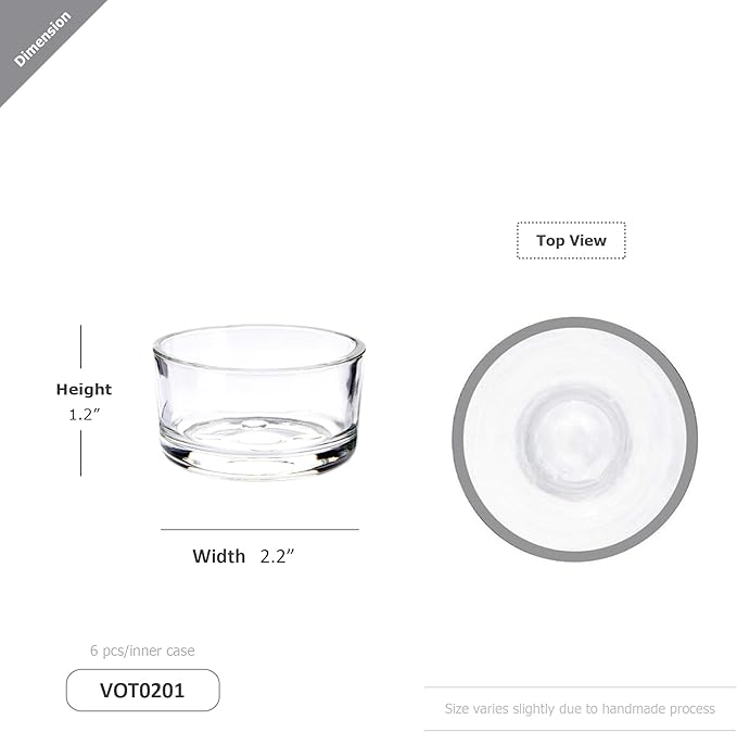 WGV Tea Light Votive Candle Holder 2x1.2 H, Small Home Accent Decor, 24 Pieces - Image 2