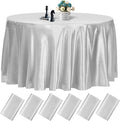fani 6 Pack 120 Inch Sliver Round Tablecloth by fani