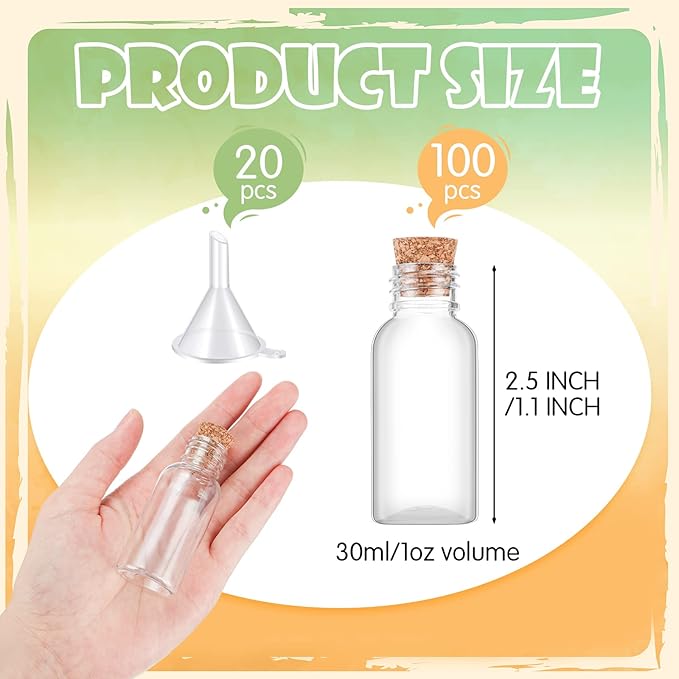 Sabary 100 Pack 1oz Plastic Potion Bottles - Image 3