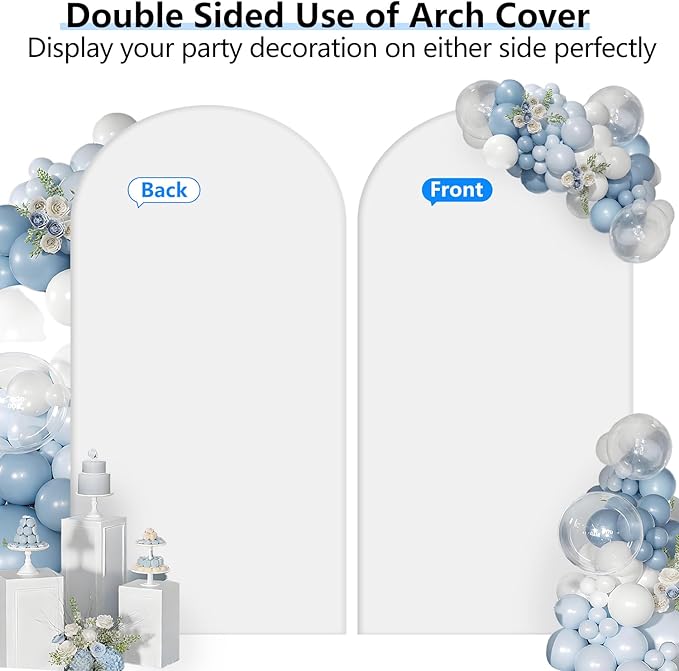 Hemmotop White Arch Backdrop Cover, 6 ft Spandex Stretchy 2-Sided Arch Stand - Image 5