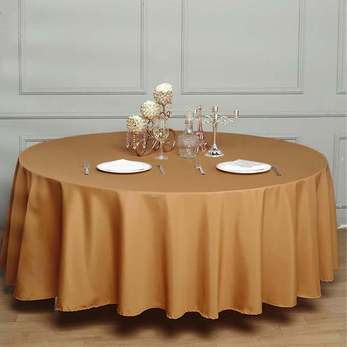 Efavormart Round Tablecloth, 108 Inch Stain & Wrinkle Resistant Washable Table by efavormart