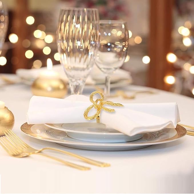 Pack of 50 Napkin Rings Alloy Hollow Out Flower Napkin Holder Dinning Table - Image 4