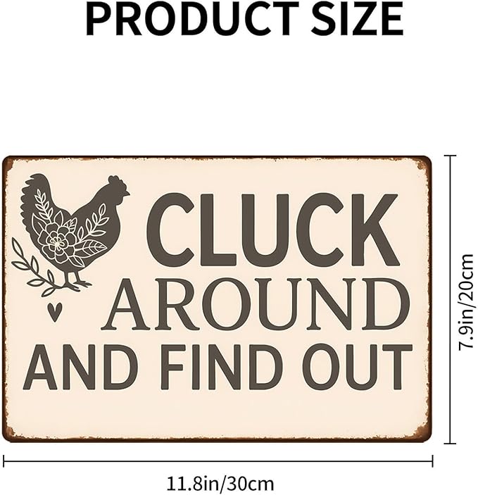 Funny Chicken Tin Sign - Image 2