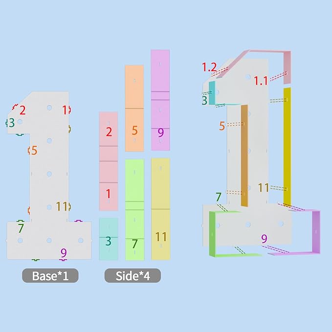 Marquee Numbers Large 60th-Birthday Decorations: 4ft Light Up Number Party - Image 4